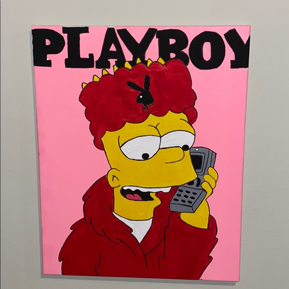 Bart Simpson PLAYBOY canvas painting